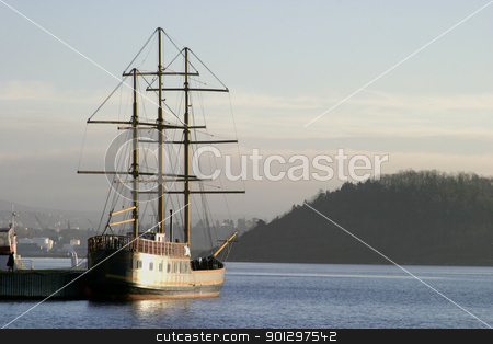To use this stock image in your creative project, please select the size you need over to the right and click the "Add to Cart" button.
Your downloaded image will come with the Cutcaster watermark removed so don’t worry about the watermark you see on this page. Tall ship in the Oslo Fjord stock photo, Tall ship with sqaure mast in the oslo fjord by Tyler Olson