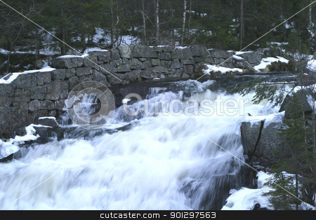 To use this stock image in your creative project, please select the size you need over to the right and click the "Add to Cart" button.
Your downloaded image will come with the Cutcaster watermark removed so don’t worry about the watermark you see on this page. Water Rapids stock photo, water fall in early spring by Tyler Olson