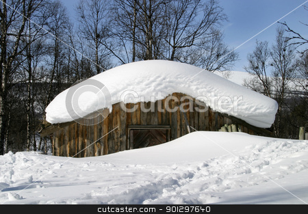 To use this stock image in your creative project, please select the size you need over to the right and click the "Add to Cart" button.
Your downloaded image will come with the Cutcaster watermark removed so don’t worry about the watermark you see on this page. Winter Cabin stock photo, Wooden cabin, covered in a LOT of snow, Norway. by Tyler Olson