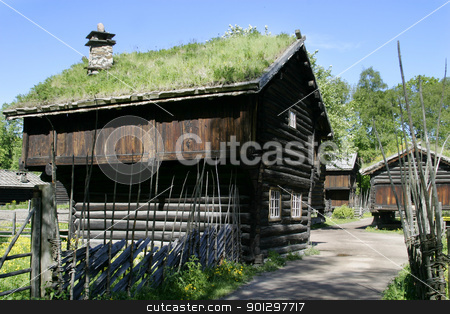 To use this stock image in your creative project, please select the size you need over to the right and click the "Add to Cart" button.
Your downloaded image will come with the Cutcaster watermark removed so don’t worry about the watermark you see on this page. Old Norwegian Farm House stock photo, Old farm building at the folk museum in Oslo, Norway by Tyler Olson