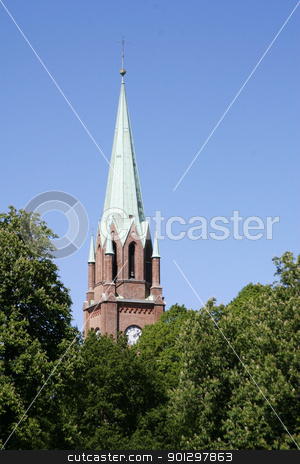 To use this stock image in your creative project, please select the size you need over to the right and click the "Add to Cart" button.
Your downloaded image will come with the Cutcaster watermark removed so don’t worry about the watermark you see on this page. Fredrikstad Domkirke stock photo, Fredrikstad Dome Church with trees surrounding it by Tyler Olson