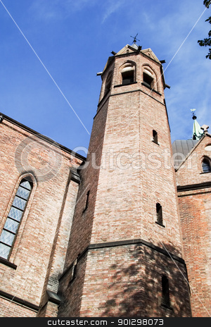 To use this stock image in your creative project, please select the size you need over to the right and click the "Add to Cart" button.
Your downloaded image will come with the Cutcaster watermark removed so don’t worry about the watermark you see on this page. Tower stock photo, Church Tower on an old brick church by Tyler Olson