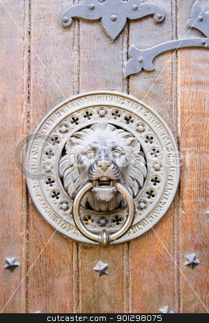 To use this stock image in your creative project, please select the size you need over to the right and click the "Add to Cart" button.
Your downloaded image will come with the Cutcaster watermark removed so don’t worry about the watermark you see on this page. Door Knocker stock photo, Lion door knocker on a church in Oslo, Norway by Tyler Olson