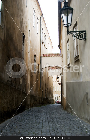 To use this stock image in your creative project, please select the size you need over to the right and click the "Add to Cart" button.
Your downloaded image will come with the Cutcaster watermark removed so don’t worry about the watermark you see on this page. Moody Street - Prague stock photo, A dark moody image of a small skinny street in the old town area of Prague, Czech Republic. by Tyler Olson