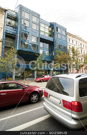 To use this stock image in your creative project, please select the size you need over to the right and click the "Add to Cart" button.
Your downloaded image will come with the Cutcaster watermark removed so don’t worry about the watermark you see on this page. Contemporary Prague Architecture stock photo, A street in the old town area of Prague, Czech Republic by Tyler Olson