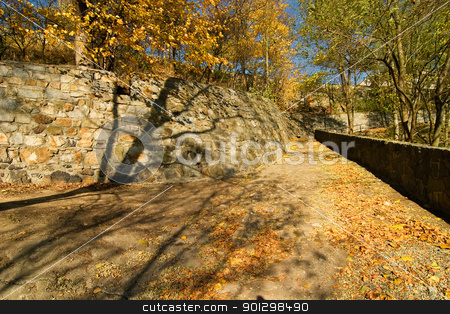 To use this stock image in your creative project, please select the size you need over to the right and click the "Add to Cart" button.
Your downloaded image will come with the Cutcaster watermark removed so don’t worry about the watermark you see on this page. Stone Walkway stock photo, A romatic stone walkway in the autumn by Tyler Olson