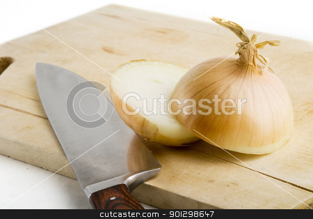 To use this stock image in your creative project, please select the size you need over to the right and click the "Add to Cart" button.
Your downloaded image will come with the Cutcaster watermark removed so don’t worry about the watermark you see on this page. Halved Onion stock photo, An onion on a cutting board with a knife by Tyler Olson