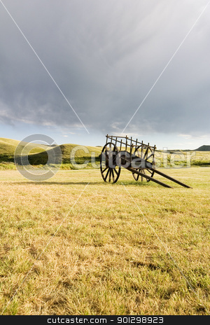 To use this stock image in your creative project, please select the size you need over to the right and click the "Add to Cart" button.
Your downloaded image will come with the Cutcaster watermark removed so don’t worry about the watermark you see on this page. Old Wooden Cart stock photo, An old wooden cart sitting on the pairies by Tyler Olson