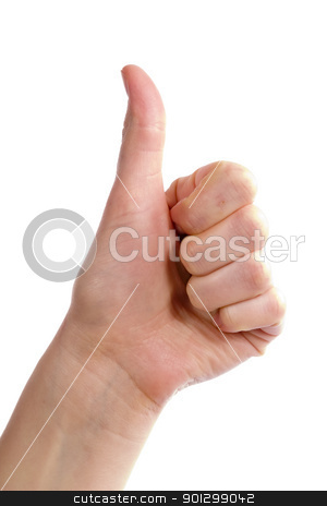 To use this stock image in your creative project, please select the size you need over to the right and click the "Add to Cart" button.
Your downloaded image will come with the Cutcaster watermark removed so don’t worry about the watermark you see on this page. Thumbs Up stock photo, An adult female hand holding their thumb in the air. Seen from the side with the thumb bending backwards. Includes clipping path. by Tyler Olson