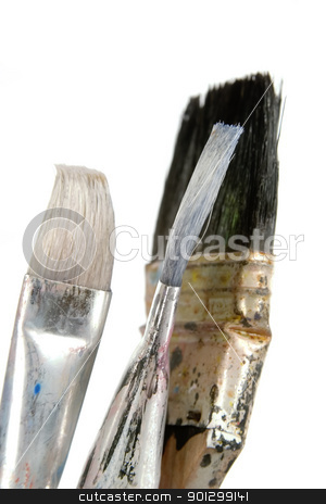 To use this stock image in your creative project, please select the size you need over to the right and click the "Add to Cart" button.
Your downloaded image will come with the Cutcaster watermark removed so don’t worry about the watermark you see on this page. Paint Brush stock photo, Paint brushes isolated on white with clipping path. by Tyler Olson