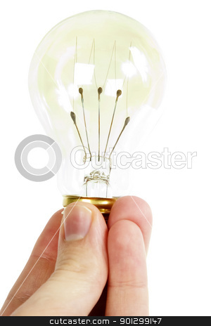 To use this stock image in your creative project, please select the size you need over to the right and click the "Add to Cart" button.
Your downloaded image will come with the Cutcaster watermark removed so don’t worry about the watermark you see on this page. Light Bulb stock photo, A hand holding an old fashioned light bulb, isolated on white with clipping path. by Tyler Olson