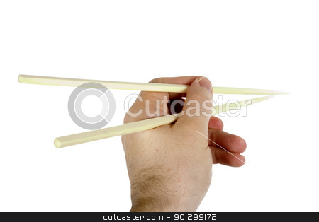 To use this stock image in your creative project, please select the size you need over to the right and click the "Add to Cart" button.
Your downloaded image will come with the Cutcaster watermark removed so don’t worry about the watermark you see on this page. Hand with Chopsticks stock photo, A males hand using chopsticks, isolated on white with clipping path. by Tyler Olson