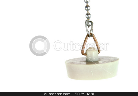 To use this stock image in your creative project, please select the size you need over to the right and click the "Add to Cart" button.
Your downloaded image will come with the Cutcaster watermark removed so don’t worry about the watermark you see on this page. Tub Plug stock photo, An old fashioned retro bathroom drain stop on a small link chain, isolated on white. by Tyler Olson