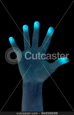 To use this stock image in your creative project, please select the size you need over to the right and click the "Add to Cart" button.
Your downloaded image will come with the Cutcaster watermark removed so don’t worry about the watermark you see on this page. Finger Print Scan stock photo, A hand being scanned for finger prints. by Tyler Olson