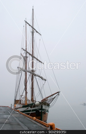 To use this stock image in your creative project, please select the size you need over to the right and click the "Add to Cart" button.
Your downloaded image will come with the Cutcaster watermark removed so don’t worry about the watermark you see on this page. Pirate Ship in Fog stock photo, An old wooden sail ship in thick fog. by Tyler Olson