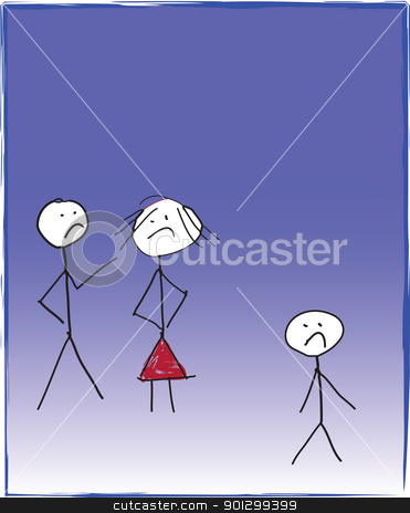 To use this stock image in your creative project, please select the size you need over to the right and click the "Add to Cart" button.
Your downloaded image will come with the Cutcaster watermark removed so don’t worry about the watermark you see on this page. Angry Couple stock photo, An angry couple fights and argues showing divorce or disagreement, while a child is in the corner very unhappy. A child like drawing in vector format. by Tyler Olson