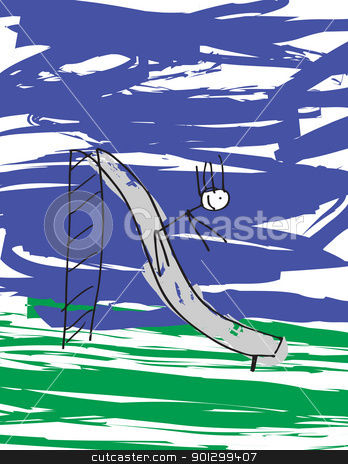 To use this stock image in your creative project, please select the size you need over to the right and click the "Add to Cart" button.
Your downloaded image will come with the Cutcaster watermark removed so don’t worry about the watermark you see on this page. Child on Slide stock photo, A vector image of a child like drawing of a child on a slide. by Tyler Olson