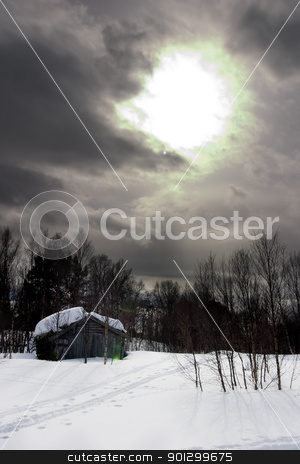 To use this stock image in your creative project, please select the size you need over to the right and click the "Add to Cart" button.
Your downloaded image will come with the Cutcaster watermark removed so don’t worry about the watermark you see on this page. Winter Night stock photo, A winter night cabin scene by Tyler Olson