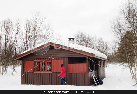 To use this stock image in your creative project, please select the size you need over to the right and click the "Add to Cart" button.
Your downloaded image will come with the Cutcaster watermark removed so don’t worry about the watermark you see on this page. Winter Cabin stock photo, A winter cabin on a snowy landscape by Tyler Olson