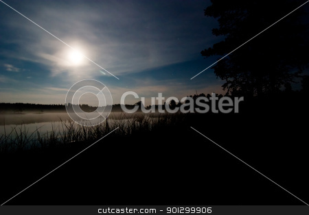 To use this stock image in your creative project, please select the size you need over to the right and click the "Add to Cart" button.
Your downloaded image will come with the Cutcaster watermark removed so don’t worry about the watermark you see on this page. Moon over Lake stock photo, A landscape of a lake at night with the moon by Tyler Olson