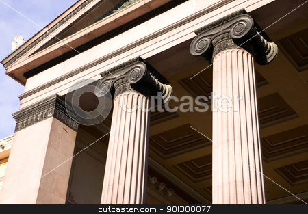 To use this stock image in your creative project, please select the size you need over to the right and click the "Add to Cart" button.
Your downloaded image will come with the Cutcaster watermark removed so don’t worry about the watermark you see on this page. Greek Ionic Column stock photo, A detail of an old building built in the old Greek style with Ionic columns. by Tyler Olson