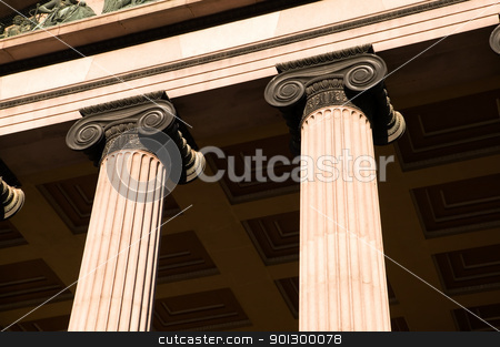 To use this stock image in your creative project, please select the size you need over to the right and click the "Add to Cart" button.
Your downloaded image will come with the Cutcaster watermark removed so don’t worry about the watermark you see on this page. Greek Ionic Column stock photo, A detail of an old building built in the old Greek style with Ionic columns. by Tyler Olson