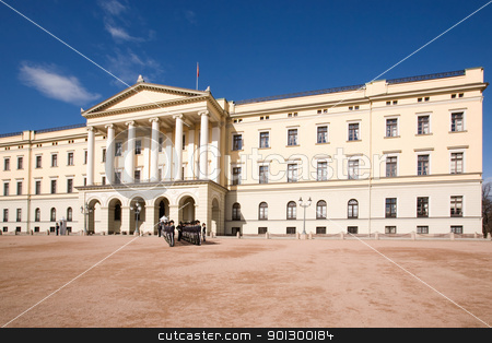 To use this stock image in your creative project, please select the size you need over to the right and click the "Add to Cart" button.
Your downloaded image will come with the Cutcaster watermark removed so don’t worry about the watermark you see on this page. Oslo Palace stock photo, The Oslo Palace on a bright blue day waiting the arrival of a V.I.P. by Tyler Olson