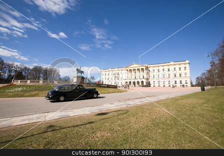 To use this stock image in your creative project, please select the size you need over to the right and click the "Add to Cart" button.
Your downloaded image will come with the Cutcaster watermark removed so don’t worry about the watermark you see on this page. Oslo Palace stock photo, The Oslo Palace on a bright blue day waiting the arrival of a V.I.P. by Tyler Olson