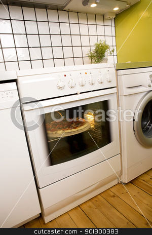 To use this stock image in your creative project, please select the size you need over to the right and click the "Add to Cart" button.
Your downloaded image will come with the Cutcaster watermark removed so don’t worry about the watermark you see on this page. Pizza Baking in Oven stock photo, A homemade pizza baking in an oven by Tyler Olson