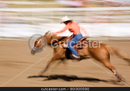 To use this stock image in your creative project, please select the size you need over to the right and click the "Add to Cart" button.
Your downloaded image will come with the Cutcaster watermark removed so don’t worry about the watermark you see on this page. Speeding Horse stock photo, A horse galloping fast with a female rider - motion blur. by Tyler Olson