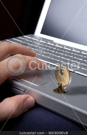 To use this stock image in your creative project, please select the size you need over to the right and click the "Add to Cart" button.
Your downloaded image will come with the Cutcaster watermark removed so don’t worry about the watermark you see on this page. Computer Security stock photo, A key locking a laptop computer by Tyler Olson