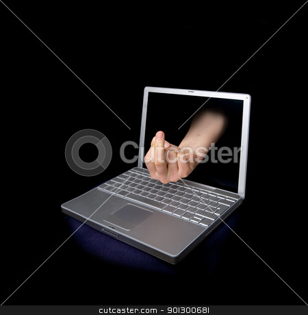 To use this stock image in your creative project, please select the size you need over to the right and click the "Add to Cart" button.
Your downloaded image will come with the Cutcaster watermark removed so don’t worry about the watermark you see on this page. Online Bird stock photo, Flipping the bird through the computer by Tyler Olson