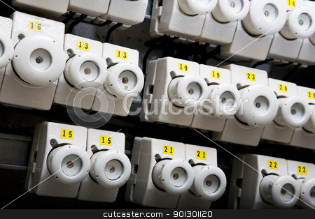 To use this stock image in your creative project, please select the size you need over to the right and click the "Add to Cart" button.
Your downloaded image will come with the Cutcaster watermark removed so don’t worry about the watermark you see on this page. Breaker Box Detail stock photo, A close up image of a breaker box and fuses by Tyler Olson