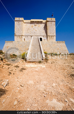 To use this stock image in your creative project, please select the size you need over to the right and click the "Add to Cart" button.
Your downloaded image will come with the Cutcaster watermark removed so don’t worry about the watermark you see on this page. Saint Marija's Tower stock photo, St marija tower on comino island, Malta by Tyler Olson