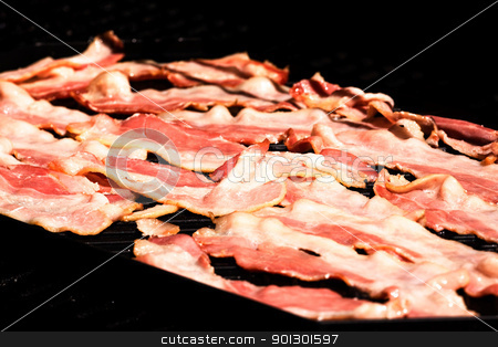 To use this stock image in your creative project, please select the size you need over to the right and click the "Add to Cart" button.
Your downloaded image will come with the Cutcaster watermark removed so don’t worry about the watermark you see on this page. Raw Bacon stock photo, Raw bacon being grilled on an open grittle by Tyler Olson