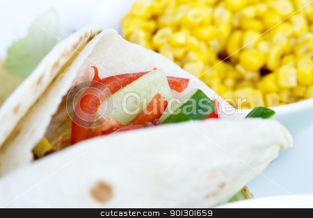 To use this stock image in your creative project, please select the size you need over to the right and click the "Add to Cart" button.
Your downloaded image will come with the Cutcaster watermark removed so don’t worry about the watermark you see on this page. Taco Detail stock photo, A macro of a prepared taco with ingredients in th background by Tyler Olson