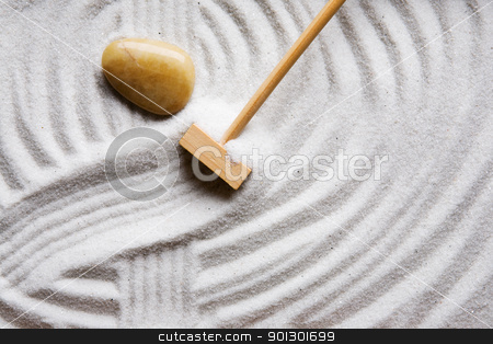 To use this stock image in your creative project, please select the size you need over to the right and click the "Add to Cart" button.
Your downloaded image will come with the Cutcaster watermark removed so don’t worry about the watermark you see on this page. Rock Zen Garden stock photo, A stone in a Oriental style rock garden by Tyler Olson