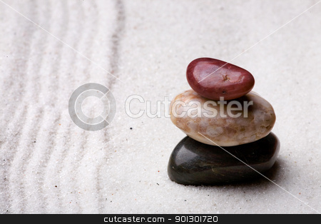 To use this stock image in your creative project, please select the size you need over to the right and click the "Add to Cart" button.
Your downloaded image will come with the Cutcaster watermark removed so don’t worry about the watermark you see on this page. Zen Rock Garden stock photo, A stack of rocks in a zen rock garden with sand by Tyler Olson