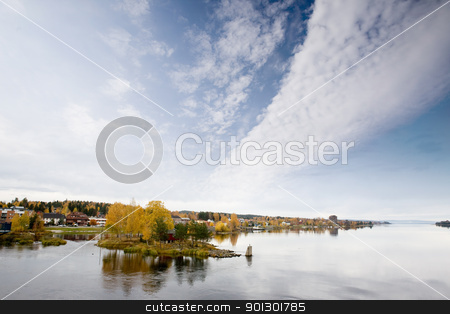 To use this stock image in your creative project, please select the size you need over to the right and click the "Add to Cart" button.
Your downloaded image will come with the Cutcaster watermark removed so don’t worry about the watermark you see on this page. Vikersund, Norway stock photo, The small town of Vikersund in Norway on Tyrifjord by Tyler Olson