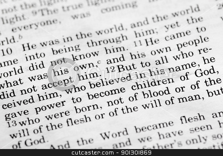 To use this stock image in your creative project, please select the size you need over to the right and click the "Add to Cart" button.
Your downloaded image will come with the Cutcaster watermark removed so don’t worry about the watermark you see on this page. John 1:12 stock photo, Bible detail of John 1:12 , a popular New Testament passage by Tyler Olson