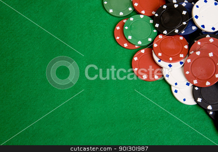 To use this stock image in your creative project, please select the size you need over to the right and click the "Add to Cart" button.
Your downloaded image will come with the Cutcaster watermark removed so don’t worry about the watermark you see on this page. Casino Chip Background stock photo, Casino chips on a green felt - background image by Tyler Olson