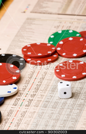 To use this stock image in your creative project, please select the size you need over to the right and click the "Add to Cart" button.
Your downloaded image will come with the Cutcaster watermark removed so don’t worry about the watermark you see on this page. Stock Market Decision stock photo, dice and casino chips on a stock market chart by Tyler Olson