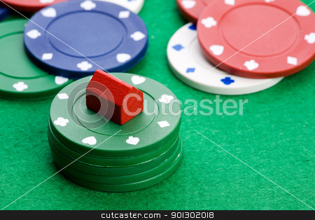 To use this stock image in your creative project, please select the size you need over to the right and click the "Add to Cart" button.
Your downloaded image will come with the Cutcaster watermark removed so don’t worry about the watermark you see on this page. Housing Market Gabmle stock photo, Casino chips with toy house - housing market gamble concept by Tyler Olson