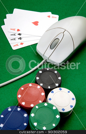 To use this stock image in your creative project, please select the size you need over to the right and click the "Add to Cart" button.
Your downloaded image will come with the Cutcaster watermark removed so don’t worry about the watermark you see on this page. Online Casino stock photo, Online casino concept with mouse, cards and casino chips by Tyler Olson