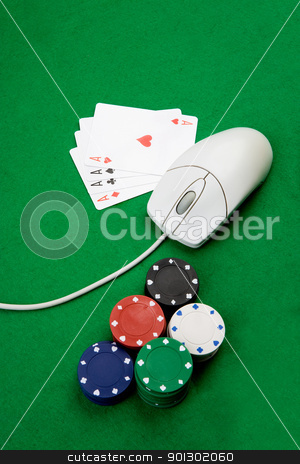To use this stock image in your creative project, please select the size you need over to the right and click the "Add to Cart" button.
Your downloaded image will come with the Cutcaster watermark removed so don’t worry about the watermark you see on this page. Online Casino stock photo, Online casino concept with mouse, cards and casino chips by Tyler Olson