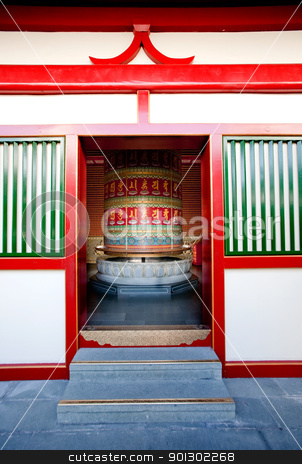 To use this stock image in your creative project, please select the size you need over to the right and click the "Add to Cart" button.
Your downloaded image will come with the Cutcaster watermark removed so don’t worry about the watermark you see on this page. Prayer Wheel stock photo, A very large buddhist prayer wheel by Tyler Olson