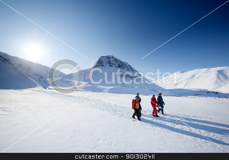 To use this stock image in your creative project, please select the size you need over to the right and click the "Add to Cart" button.
Your downloaded image will come with the Cutcaster watermark removed so don’t worry about the watermark you see on this page. Svalbard Tourism stock photo, A group of tourists and a guide near Longyearbyen, Svalbard, Norway by Tyler Olson