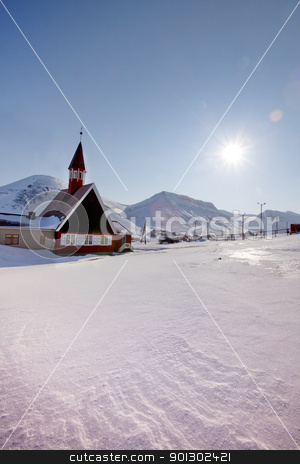 To use this stock image in your creative project, please select the size you need over to the right and click the "Add to Cart" button.
Your downloaded image will come with the Cutcaster watermark removed so don’t worry about the watermark you see on this page. Longyearbyen Church stock photo, The Lutheran State Church in Longyearbyen, Norway by Tyler Olson