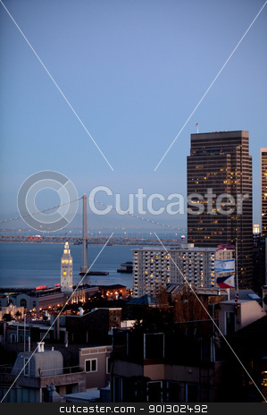 To use this stock image in your creative project, please select the size you need over to the right and click the "Add to Cart" button.
Your downloaded image will come with the Cutcaster watermark removed so don’t worry about the watermark you see on this page. San Francisco Cityscape stock photo, An evening cityscape of San Fracisco by Tyler Olson