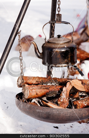 To use this stock image in your creative project, please select the size you need over to the right and click the "Add to Cart" button.
Your downloaded image will come with the Cutcaster watermark removed so don’t worry about the watermark you see on this page. Camping Kettle stock photo, A kettle over a fire by Tyler Olson